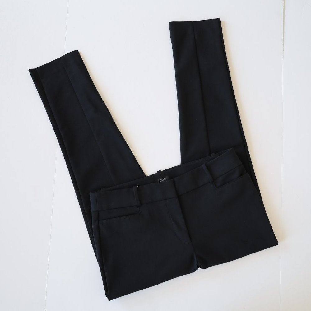ANN TAYLOR LOFT Size 6 Black Dress Pants Skinny Career Business Suit Casual
